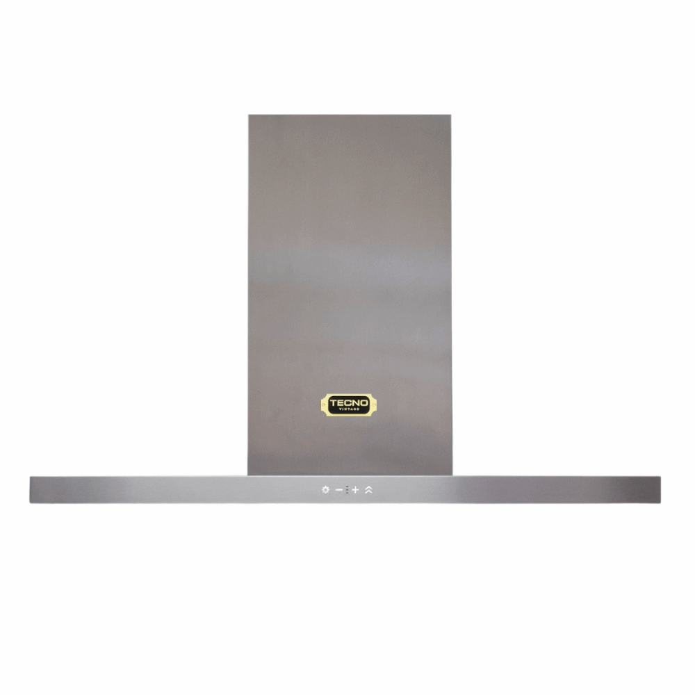 Coifa Tecno Vintage de Parede Inox 120cm Tecno, coifa de parede em inox escovado retangular com painel touch e duto aparente